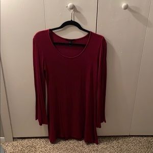 Maroon scoop neck dress